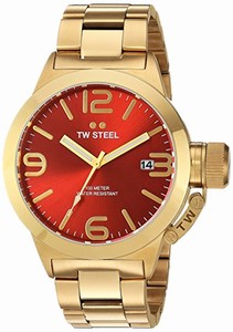 TW Steel Quartz Analog Date Gold Tone Stainless Steel Watch #CB111 (Men Watch)