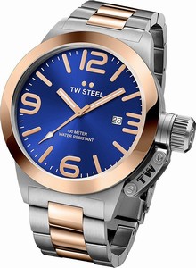 TW Steel Blue Dial Stainless Steel Band Watch #CB141 (Men Watch)