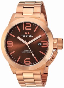 TW Steel Brown Dial Stainless Steel Band Watch #CB192 (Men Watch)