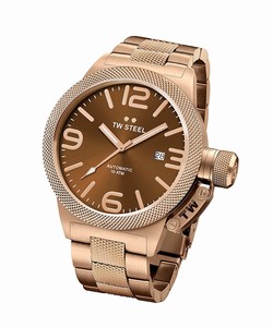TW Steel Brown Dial Stainless Steel Rose Gold Plated Watch #CB195 (Men Watch)