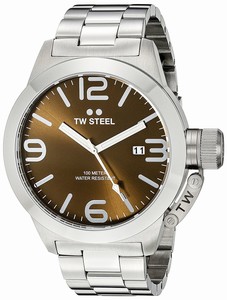 TW Steel Brown Dial Stainless Steel Watch #CB21 (Women Watch)