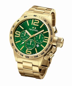 TW Steel Green Dial Stainless Steel Band Watch #CB224 (Men Watch)