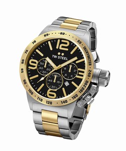 TW Steel Yellow Gold And Black Dial Gold Band Watch #CB43 (Men Watch)
