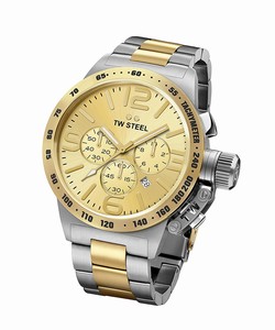 TW Steel Gold Dial Stainless Steel Watch #CB53 (Women Watch)