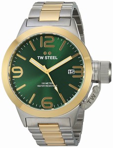 TW Steel Green Dial Stainless Steel Gold Plated Watch #CB61 (Women Watch)