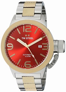 TW Steel Red Dial Stainless Steel Watch #CB75 (Women Watch)