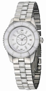 Christian Dior Quartz Stainless Steel - Polished White Dial Stainless Steel Band Watch #CD112112M002 (Women Watch)