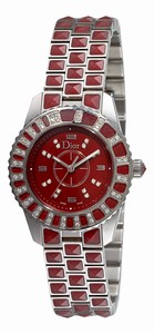 Christian Dior Red Dial Stainless Steel Band Watch #CD11211DM001 (Women Watch)