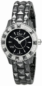 Christian Dior Black Dial Ceramic Band Watch #CD1221E1C001 (Women Watch)