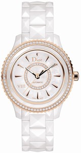 Christian Dior White-mother-of-pearl-diamond Dial Ceramic Band Watch #CD1235H1C001 (Men Watch)