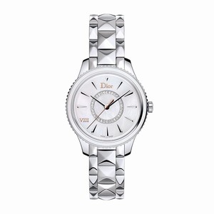 Christian Dior White Mother Of Pearl Dial Stainless Steel Band Watch #CD152110M004 (Women Watch)