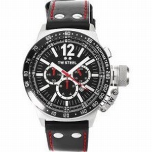 TW Steel Black Dial Fixed Black Ion-plated With Tachymeter Band Watch #CE1015R (Men Watch)