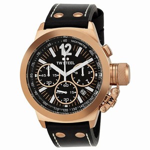 TW Steel Black Dial Fixed Rose Gold Pvd Band Watch #CE1023R (Men Watch)