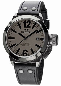 TW Steel CEO Canteen Quartz Gray Dial Date Black Leather Watch # CE1051_tw_steel (Men Watch)