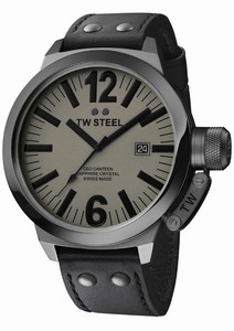 TW Steel CEO Canteen Quartz Gray Dial Date Black Leather Watch #CE1052_tw_steel (Men Watch)