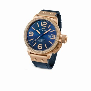 TW Steel Ceo Canteen Automatic Analog Date PVD Rose Gold Plated Case Blue Leather Watch# CE1201 (Men Watch)