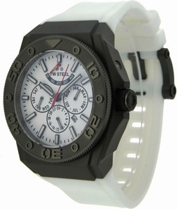 TW Steel CEO Diver Automatic White Dial Day Date Month White Silicone Watch #CE5002_tw_steel (Men Watch)