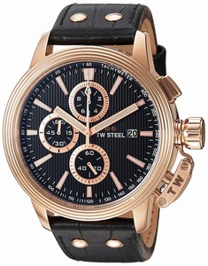 TW Steel Ceo Adesso Black Dial Chronograph Date Black Leather Watch # CE7011 (Men Watch)