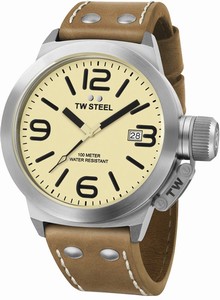 TW Steel Canteen Quartz Analog Date Brown Leather Watch# CS11 (Men Watch)