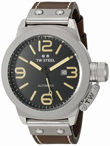 TW Steel Canteen Automatic Date Brown Leather Watch # CS36 (Men Watch)