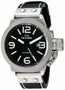 TW Steel Automatic Date Black Leather Watch # CS5 (Men Watch)
