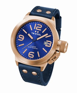 TW Steel Blue Dial Leather Watch #CS62 (Men Watch)