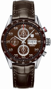 TAG Heuer Carrera Automatic Calibre 16 Chronograph Day Date Brown Leather Watch# CV2A1S.FC6236 (Men Watch)