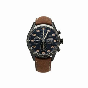 TAG Heuer Black Dial Leather Watch #CV2A84.FC6394 (Men Watch)
