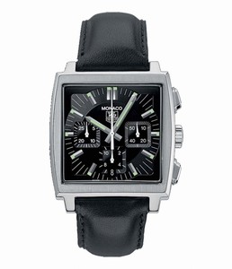 TAG Heuer Monaco Automatic Chronograph Date Black Leather Watch # CW2111.FC6171 (Men Watch)