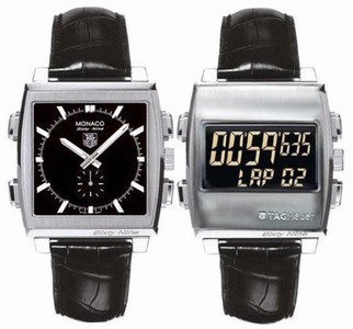 TAG Heuer Monaco Automatic Analog and Digital Black Leather Watch # CW9110.FC6177 (Men Watch)