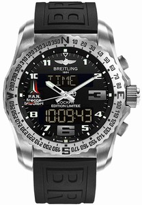Breitling Swiss quartz Dial color Black Watch # EB50102W/BE38-155S (Men Watch)
