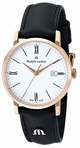 Maurice Lacroix White Dial Gold Tone Band Watch #EL1084-PVP01-110 (Women Watch)