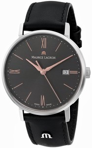 Maurice Lacroix Quartz Analog Date Black Leather Watch # EL1084-SS001-811 (Women Watch)