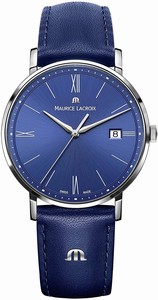 Maurice Lacroix Quartz Analog Date Blue Leather Watch # EL1087-SS001-410-1 (Men Watch)