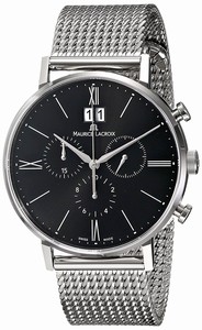 Maurice Lacroix Black Dial Stainless Steel Band Watch #EL1088-SS002-310 (Men Watch)