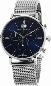 Maurice Lacroix Blue Dial Stainless Steel Band Watch #EL1088-SS002-410-1 (Men Watch)