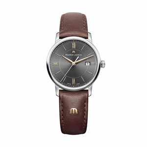 Maurice Lacroix Black Dial Leather Watch #EL1094-SS001-311-1 (Men Watch)