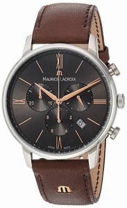 Maurice Lacroix Quartz Chronograph Date Brown Leather Watch # EL1098-SS001-311-1 (Men Watch)