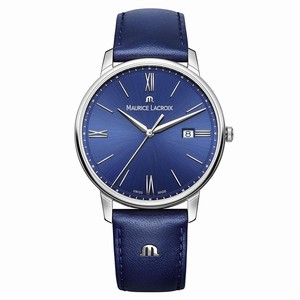 Maurice Lacroix Quartz Analog Date Blue Leather Watch # EL1118-SS001-410-1 (Men Watch)
