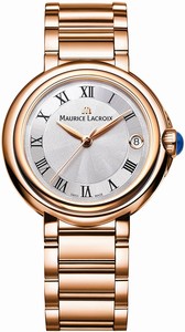 Maurice Lacroix Quartz Roman Numerals Dial Date Gold Tone Stainless Steel Watch # FA1004-PVP06-110-1 (Women Watch)