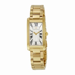 Maurice Lacroix Silver Dial Fixed Gold-plated Band Watch #FA2164-PVY06-114 (Men Watch)