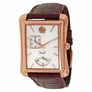Piaget Automatic Power Reserve Indicator 18k Rose Gold Case Brown Leather Watch # G0A33070 (Men Watch)