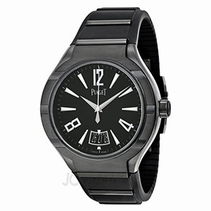 Piaget Automatic Date Black Rubber Watch # G0A37003 (Men Watch)