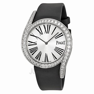 Piaget Quartz Analog 18k White Gold With Diamond Case Black Satin Watch # G0A39166 (Women Watch)