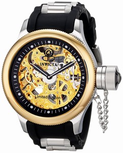 Invicta Skeleton Dial Black Polyurethane Limited Edition Watch # ILE1088ASYB (Men Watch)