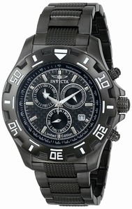 Invicta Black Dial Ion Plated Stainless Steel Watch #ILE6412ASYB (Men Watch)