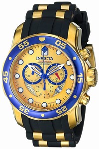 Invicta Gold-tone Dial Polyurethane Watch #ILE6983ASYB (Men Watch)