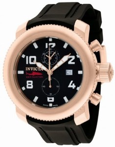 Invicta Sea Hunter Quartz Chronograph Date Black Polyurethane Watch # IN1861 (Men Watch)