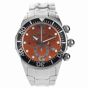 Invicta Orange Dial Stainless Steel Band Watch #IN-14198 (Men Watch)