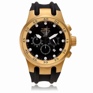 Invicta Black Dial Steel And 14k Gold Band Watch #IN-1509 (Men Watch)